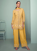 Yellow Cording Embroidery Traditional Pant Style Suit
