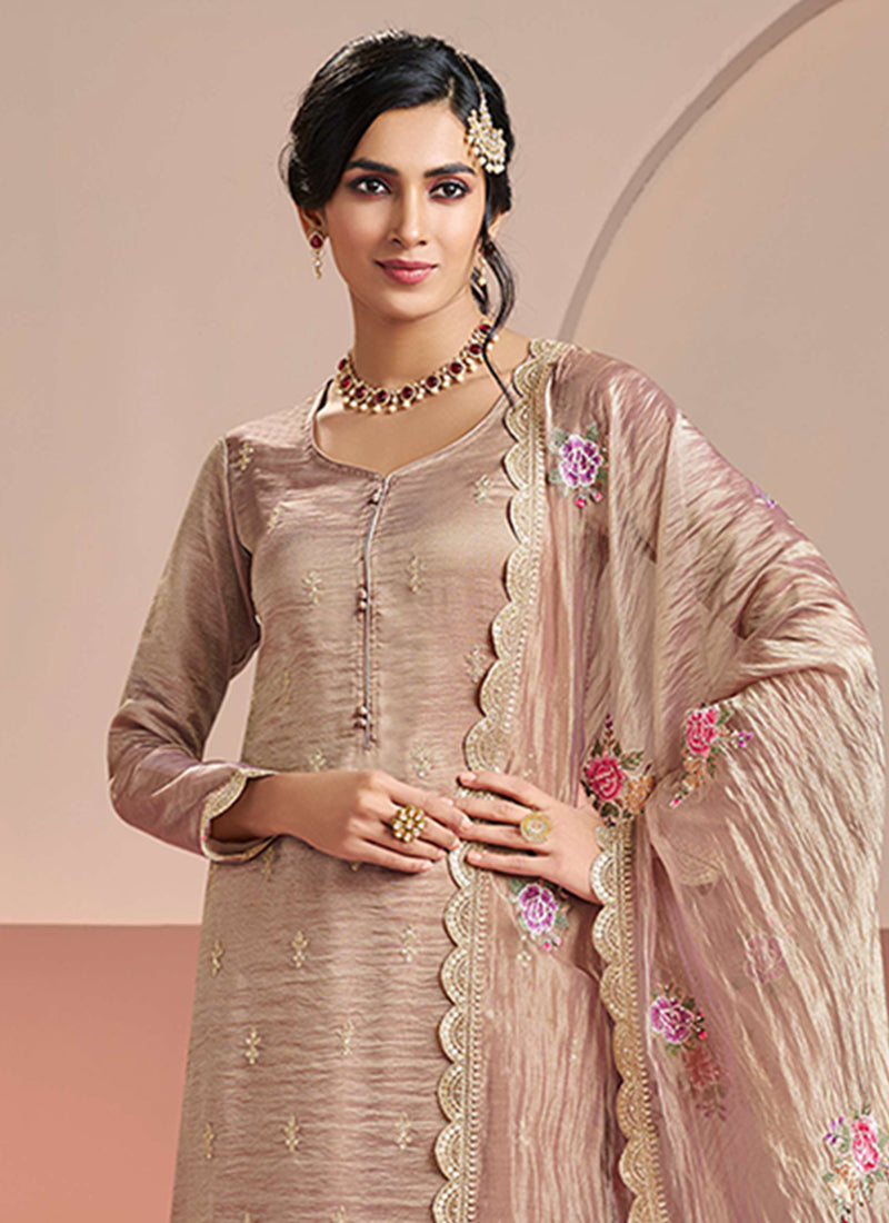 Blush Pink Embroidery Festive Salwar Kameez