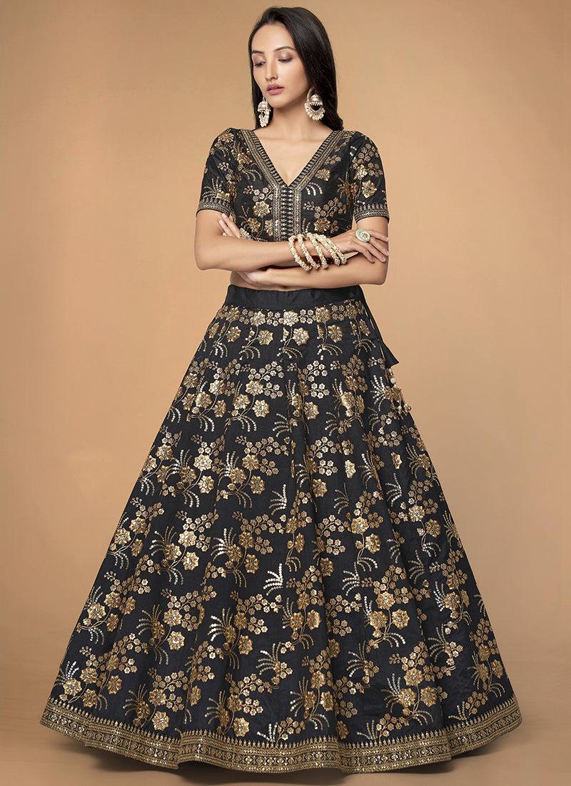 Black Festive Lehenga Choli In USA Germany