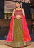 Green And Pink Sequence Embroidery Lehenga Choli And Dupatta