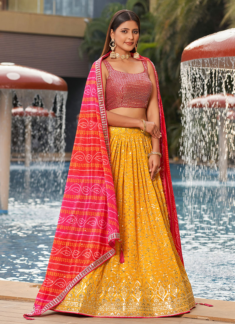 Shop Wedding Lehenga Choli In USA, UK, Canada, Germany, Mauritius, Singapore With Free Shipping Worldwide.