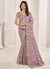 Purple Embroidery Wedding Saree