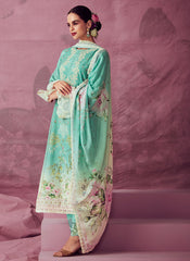 Sea Green Embroidered Pakistani Salwar Kameez Suit