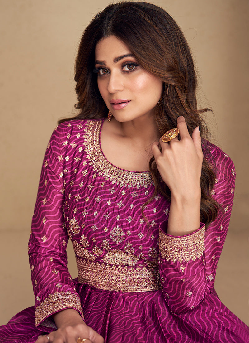 Purple Anarkali Gown In Usa Germany