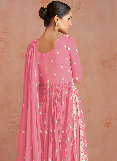Pink Georgette Thread Palazzo Suit In Usa uk canada