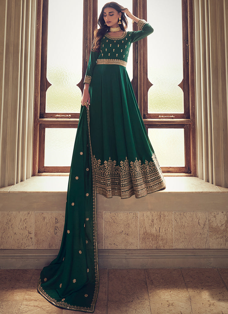 Dark Green Anarkali Suit In USA Canada