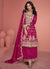 Rani Pink Resham Thread Embroidery Anarkali Palazzo Suit