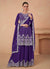 Indigo Purple Sequence Embroidery Peplum Style Gharara Suit