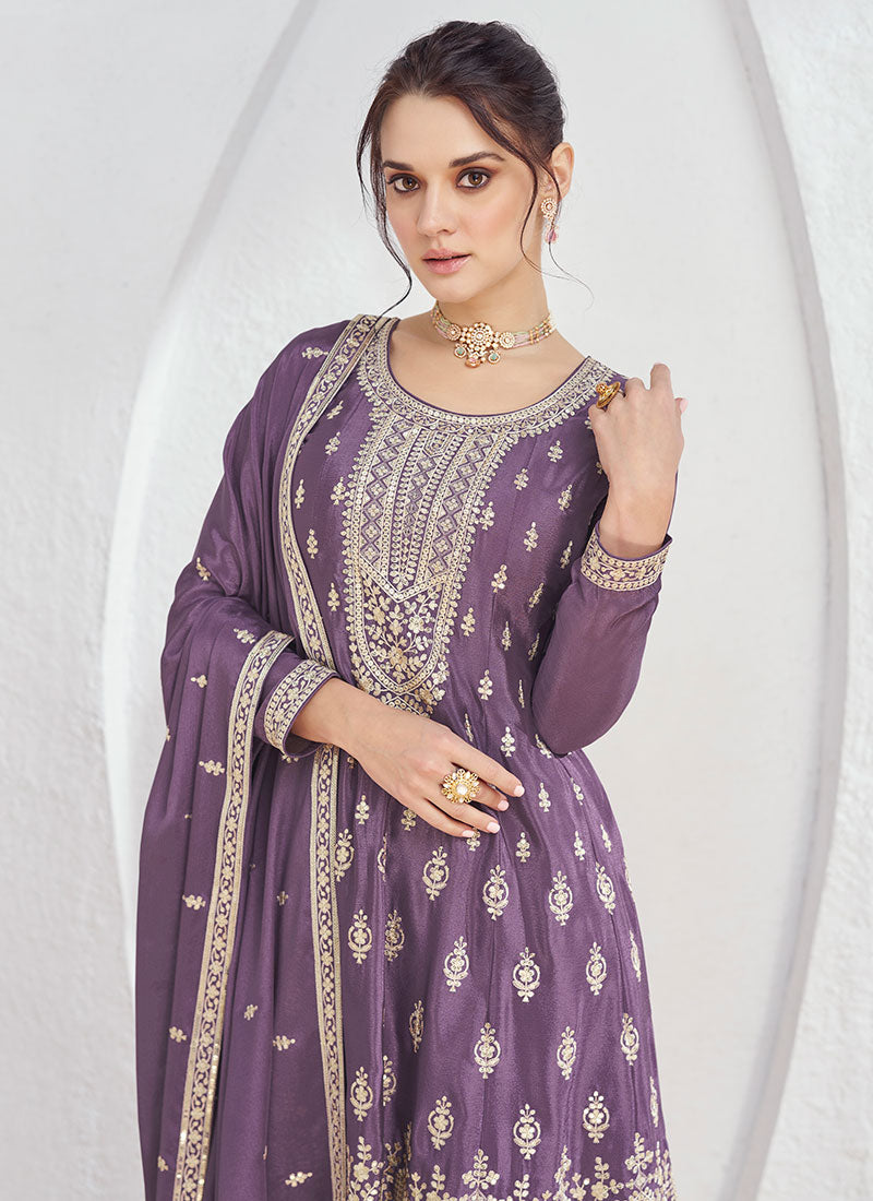 Buy Anarkali Style Palazzo Suit In USA UK Canada