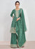 Dark Green Sequence Embroidery Anarkali Style Palazzo Suit