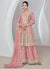 Rose Pink Embroidery Anarkali Palazzo Suit 
