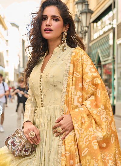 Shop Yellow Anarkali Gown Online