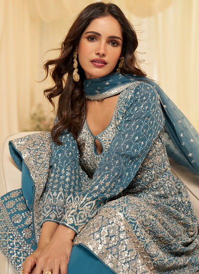 Buy Anarkali Palazzo Suit