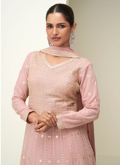 Buy Pink Bollywood Anarkali Suit In USA