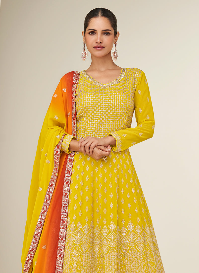 Buy Yellow Mehendi Suit