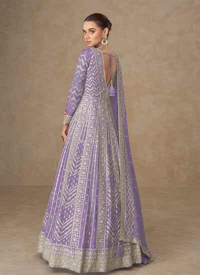 Buy Ready To Wear Purple Anarkali