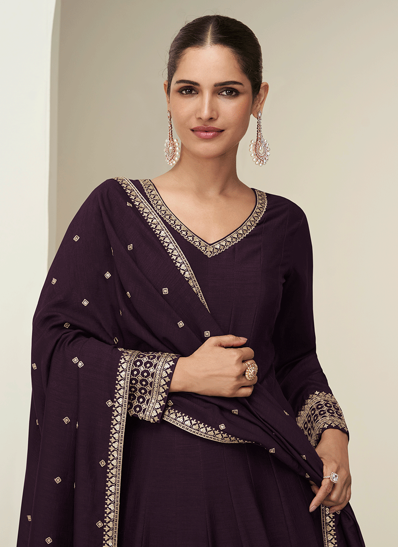 Shop Purple Anarkali Suit In UK