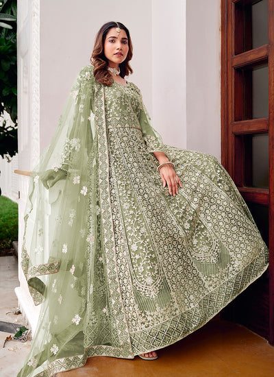 Buy Green Mehendi Suit Online