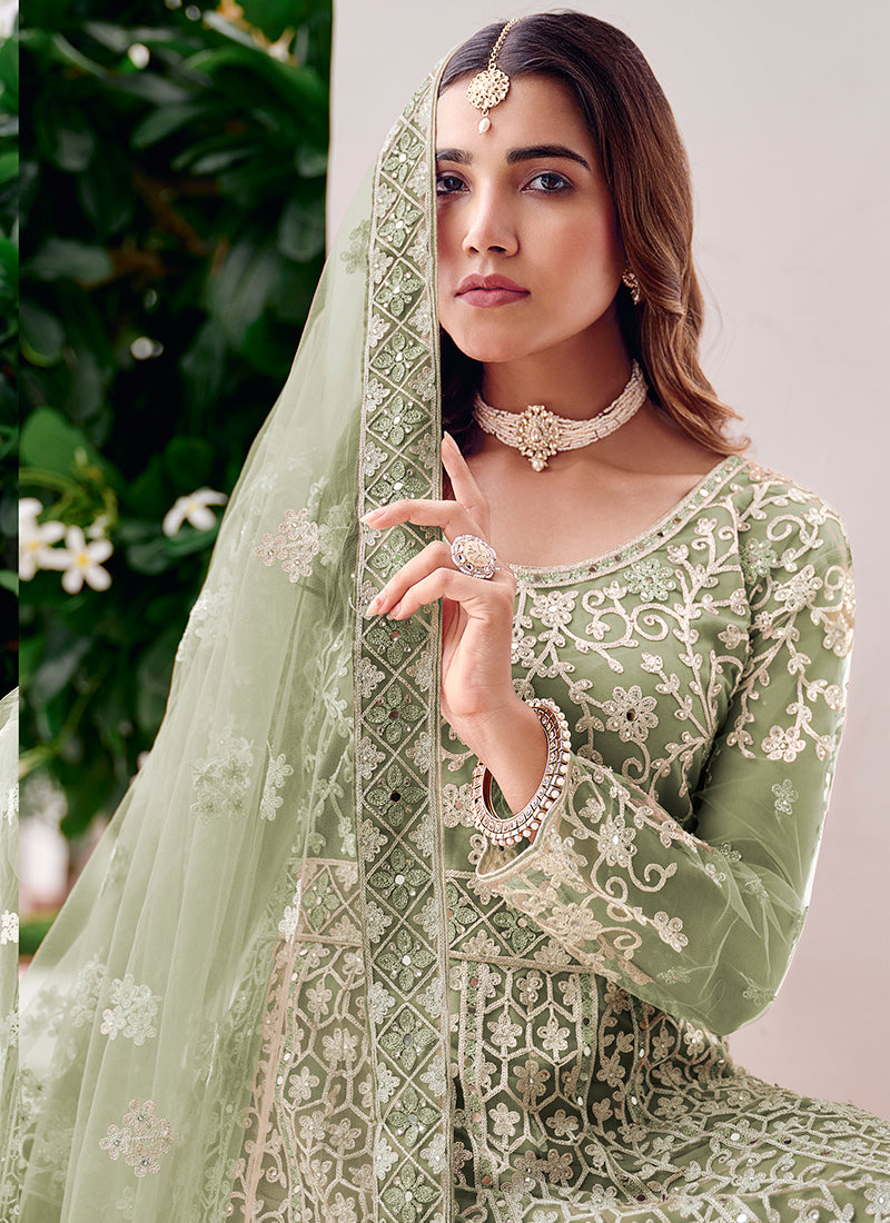 Green Anarkali Suits | Shop Designer Dresses Online USA