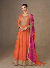 Shop Orange Anarkali Suit In USA