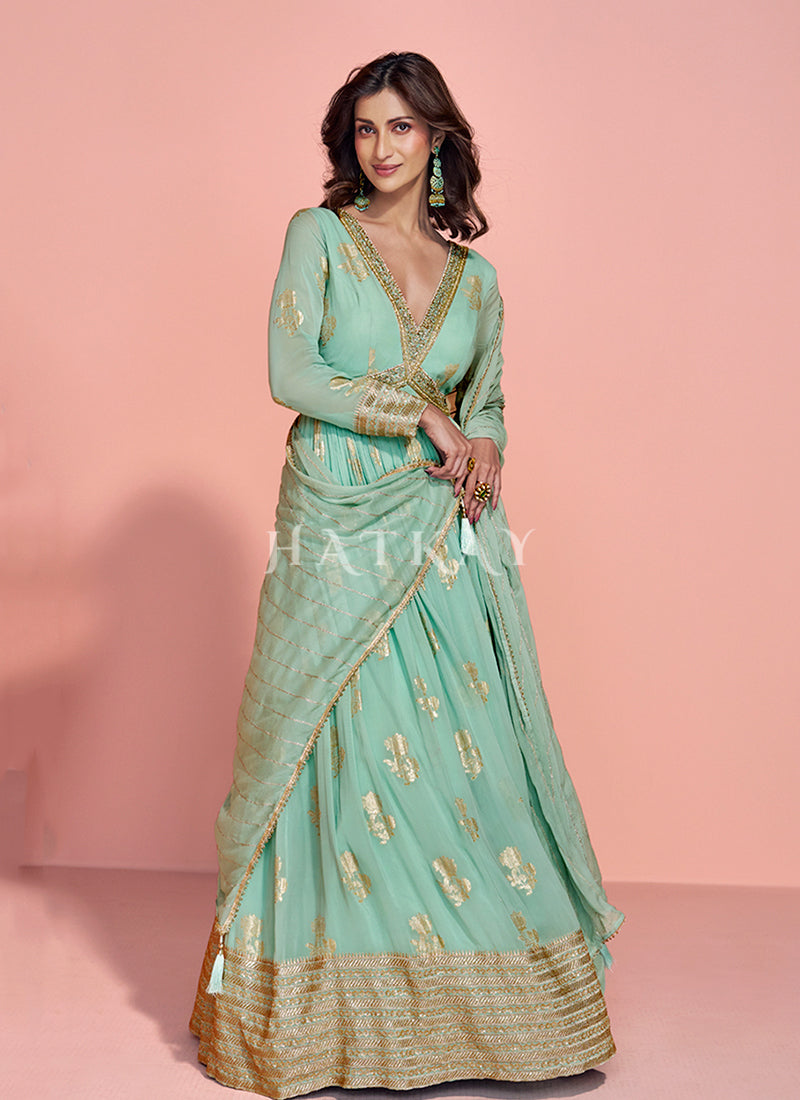 Buy Trendy Green Anarkali Suit At Hatkay