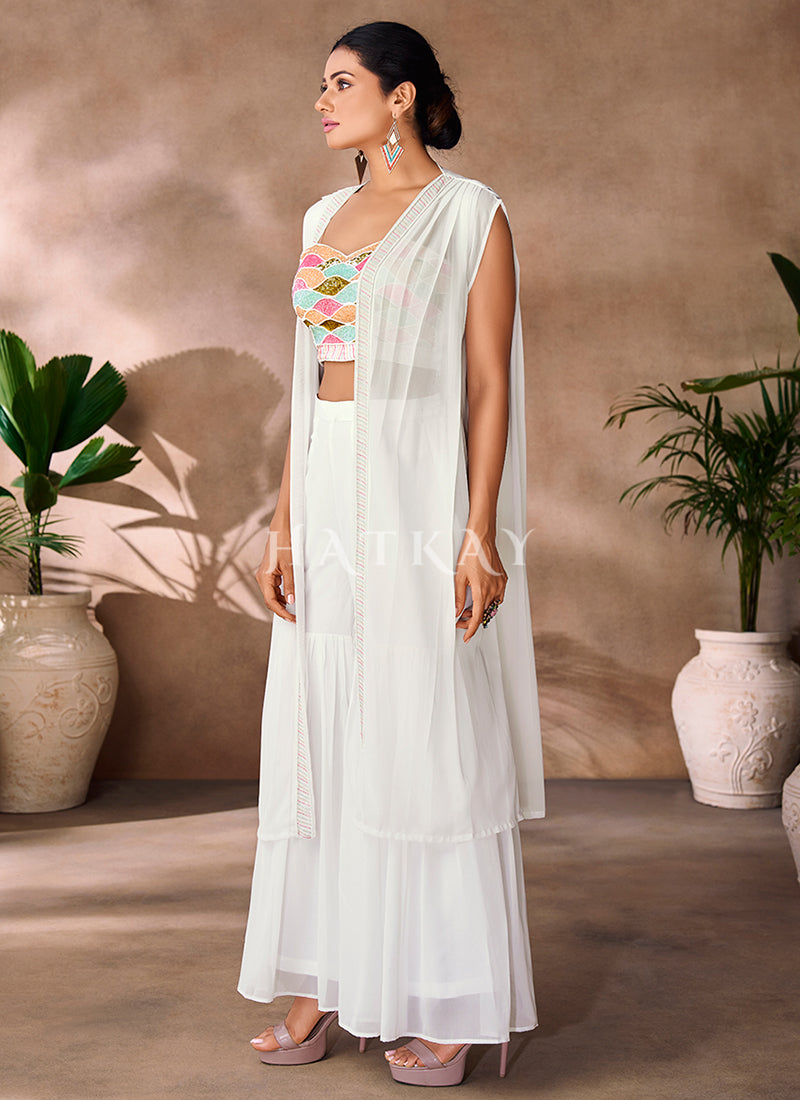 White Handwork Embroidery Co-Ord Set