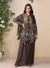 Dark Brown Palazzo Suit