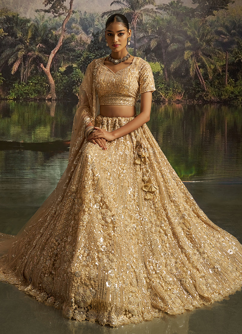Shop Cream Bridal Lehenga Choli