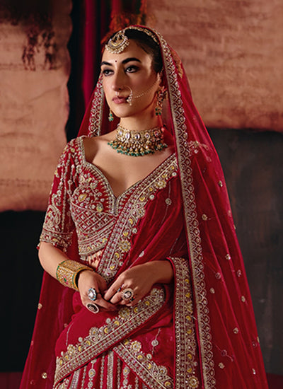 Shop Red Traditional Lehenga Choli In UK