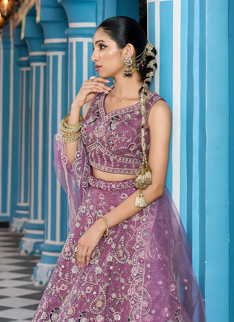 Buy Mauve Purple Lengha Choli