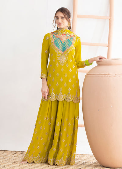 Yellow Gharara Suit In USA