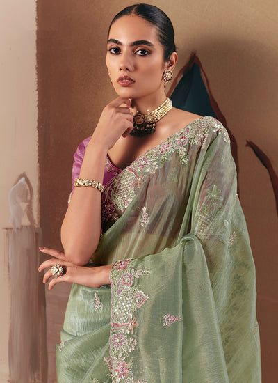 Shop Green Sari Online
