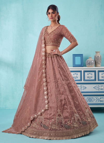 Shop Deep Rose Silk Lehenga In Australia