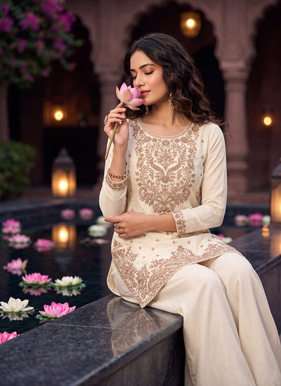 Buy Off White Palazzo Suit in Australia