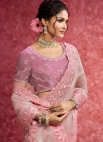 Buy Pink Saree In USA