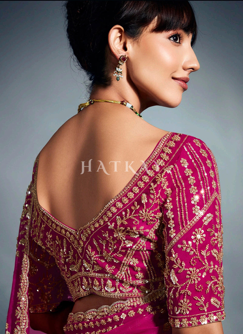 Buy Pink Festival Sari Online