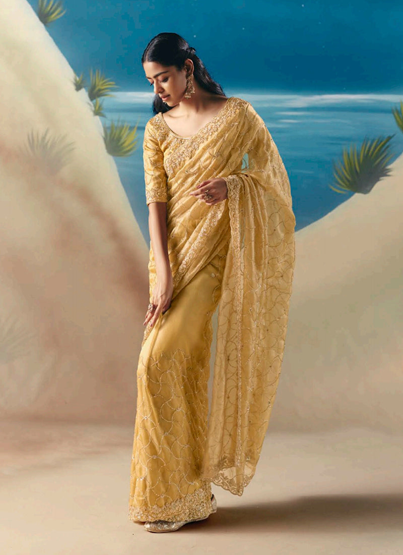 Buy Yellow Saree In USA