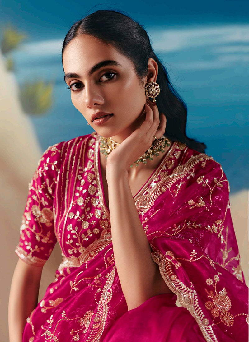 Buy Pink Designer Saree In France