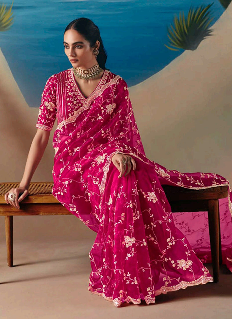 Shop Pink Bollywood Sari