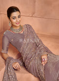 Buy Mauve Sari At Hatkay