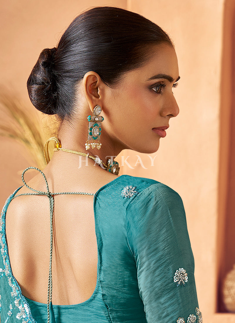 Buy Blue Sarees Online At Hatkay