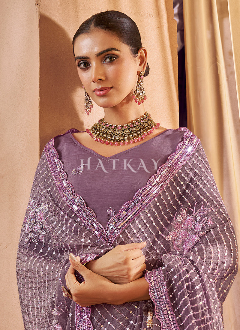 Buy Purple Sari In USA