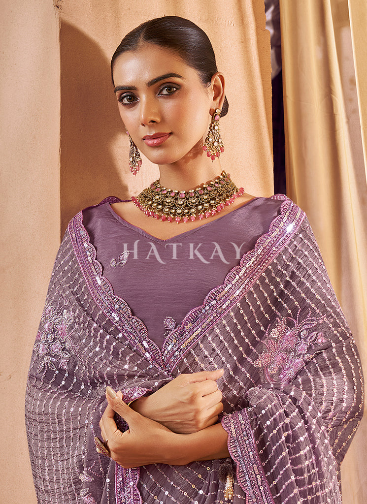 Buy Purple Sari In USA