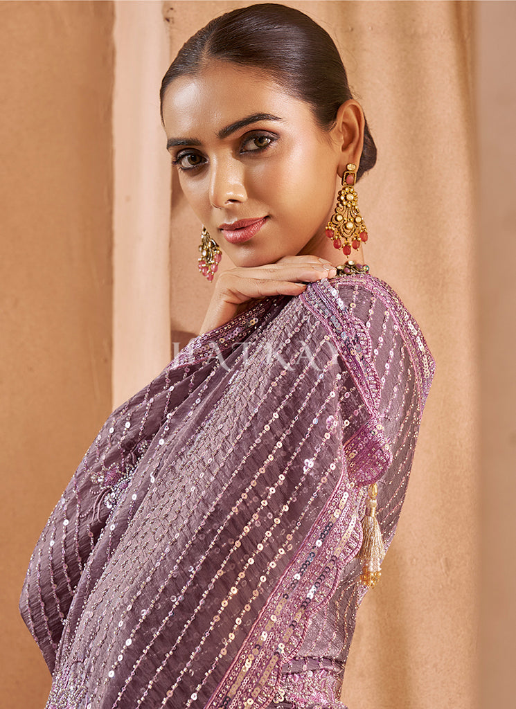 Buy Purple Sarees Online at Hatkay