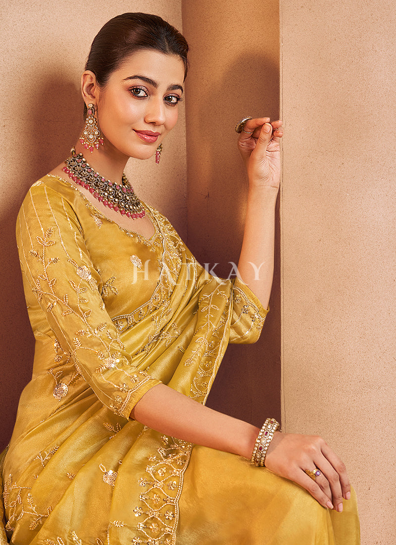 Buy Yellow Sari At Hatkay