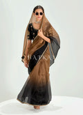 Black And Brown Shaded Silk Sari
