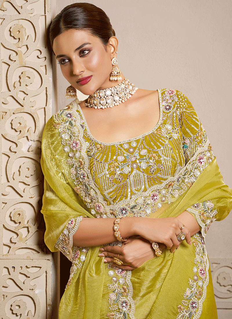Buy Trendy Yellow Sari Online In UK