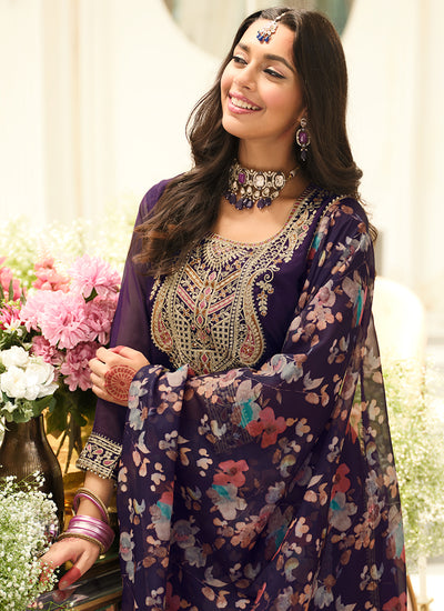Buy Purple Gharara Suit In Canada