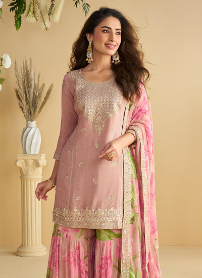 Pink Gharara Suits & Dresses for Women