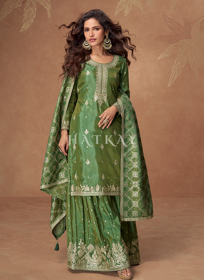 Buy Green Mehendi Outfits In USA